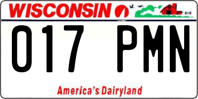 WI license plate 017PMN