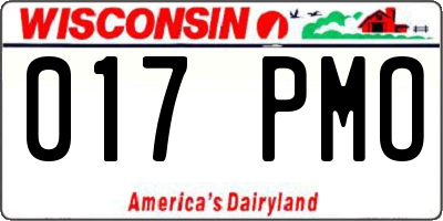 WI license plate 017PMO