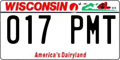 WI license plate 017PMT