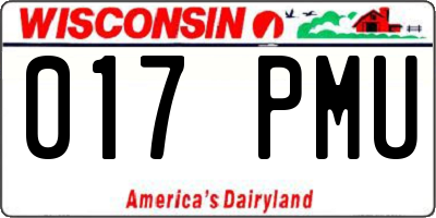 WI license plate 017PMU
