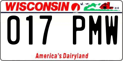 WI license plate 017PMW