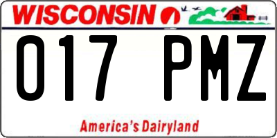 WI license plate 017PMZ