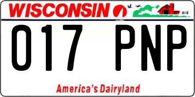 WI license plate 017PNP