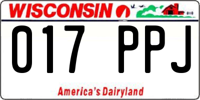 WI license plate 017PPJ