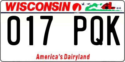 WI license plate 017PQK