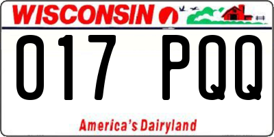 WI license plate 017PQQ