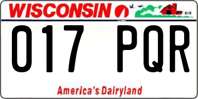 WI license plate 017PQR