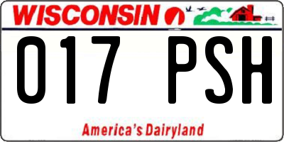 WI license plate 017PSH