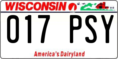 WI license plate 017PSY