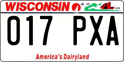 WI license plate 017PXA