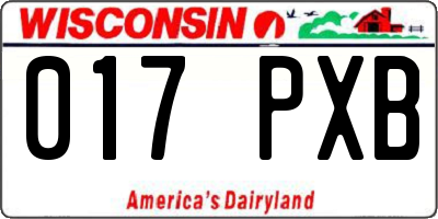 WI license plate 017PXB