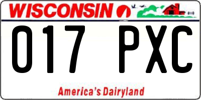 WI license plate 017PXC