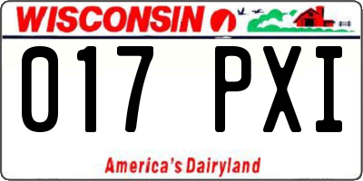 WI license plate 017PXI