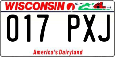 WI license plate 017PXJ