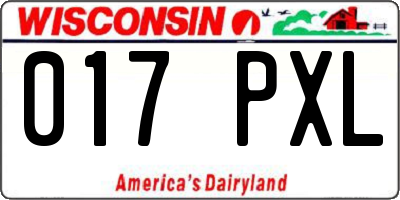 WI license plate 017PXL