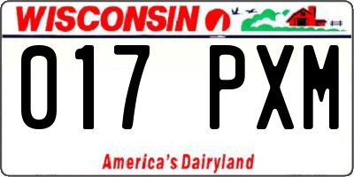 WI license plate 017PXM