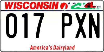 WI license plate 017PXN