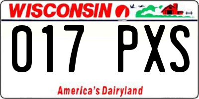 WI license plate 017PXS