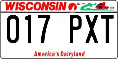 WI license plate 017PXT
