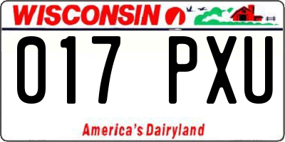 WI license plate 017PXU