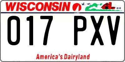 WI license plate 017PXV