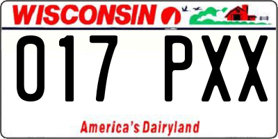 WI license plate 017PXX