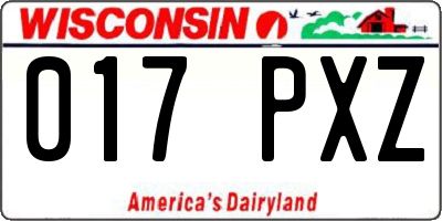 WI license plate 017PXZ