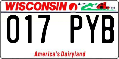WI license plate 017PYB