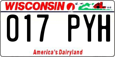 WI license plate 017PYH