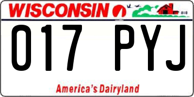 WI license plate 017PYJ