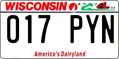 WI license plate 017PYN