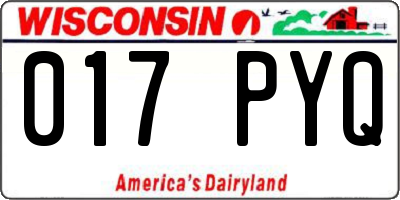 WI license plate 017PYQ