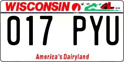 WI license plate 017PYU