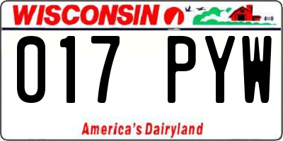 WI license plate 017PYW
