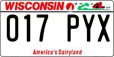 WI license plate 017PYX