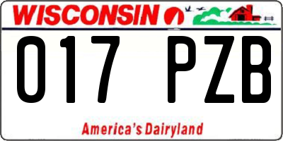 WI license plate 017PZB