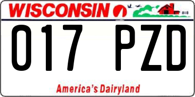 WI license plate 017PZD
