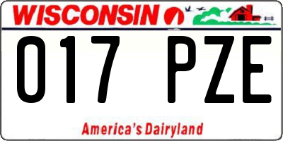 WI license plate 017PZE