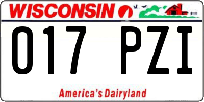 WI license plate 017PZI
