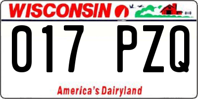 WI license plate 017PZQ