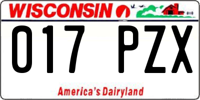 WI license plate 017PZX