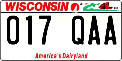 WI license plate 017QAA
