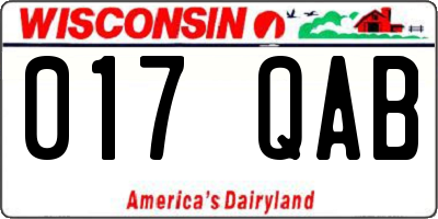 WI license plate 017QAB
