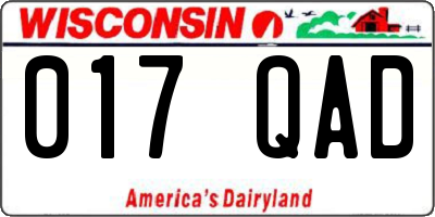 WI license plate 017QAD