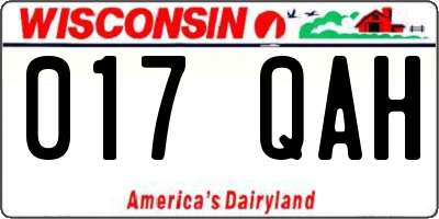 WI license plate 017QAH