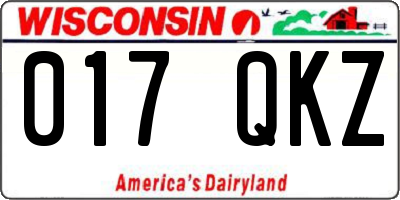 WI license plate 017QKZ