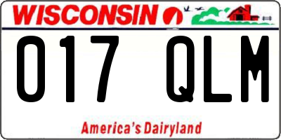 WI license plate 017QLM