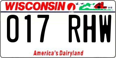 WI license plate 017RHW