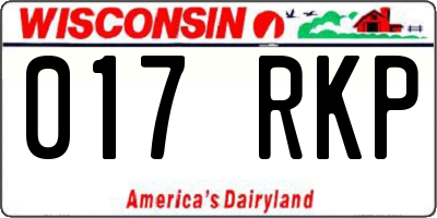 WI license plate 017RKP