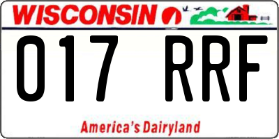 WI license plate 017RRF